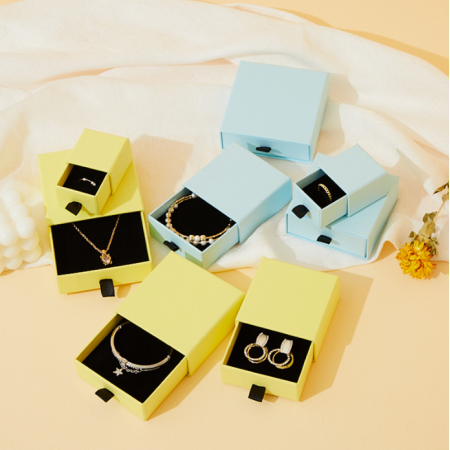 Luxury Drawer Paper Box Jewelry Packaging Earring Ring Necklace 