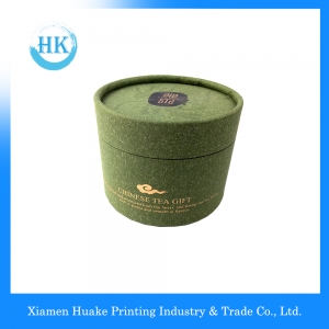 フリップキャップが付いている緑の印刷された金の押す茶包装の灰色板紙の中心の管 