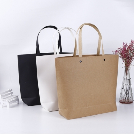 Custom Thick Paper Bag With Logo Packaging Kraft Shopping Gift Bag For Grocery 